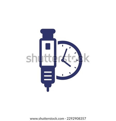 insulin injection time icon on white