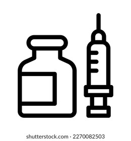 ilustración de icono de línea de insulina vector gráfico
