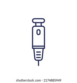 Insulin Pen Icon, Insulin Injection Line Vector