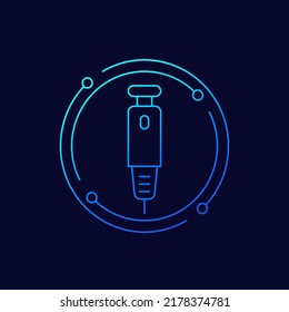 Insulin Pen Icon, Insulin Injection Linear Design