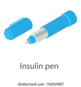 Insulin Pen Icon. Isometric Illustration Of Insulin Vector Icon For Web