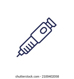 Insulin Pen Icon, Line Vector