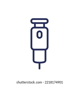Insulin Pen Line Icon, Insulin Injection Vector