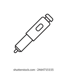 Insulin pen vector icon. simple flat vector liner illustration for web and app on white background..eps