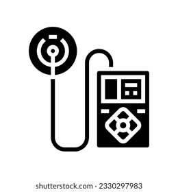 Biomedizinische Glyphsymbol-Vektorgrafik der Insulinpumpe. biomedizinisches Zeichen der Insulinpumpe. einzelne Symbolillustration