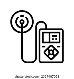 insulin pump biomedical line icon vector. insulin pump biomedical sign. isolated contour symbol black illustration
