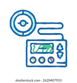 Insulinpumpe doodle Symbol Skizze Vektor. Insulinpumpenzeichen. einzelne Symbolgrafik