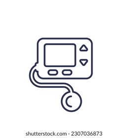 icono de la bomba de insulina, vector de línea