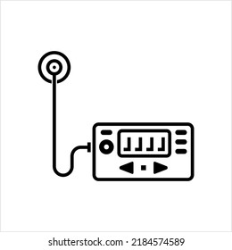 Insulin Pump Icon, Medical Device Diabetes Pump Vector Art Illustration