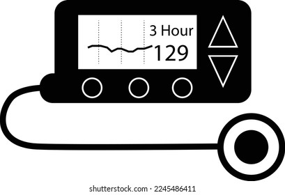 insulin pump icon on white background. Diabetes pump sign. Diabetes concept. flat style.