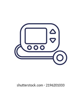 Insulin Pump Line Icon On White