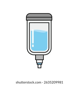Reservatório da bomba de insulina Insulina no interior Fundo branco Diabetes Suprimento médico