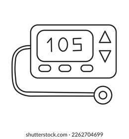 Insulinpumpe, Vektorgrafik. Diabetes-Konzept.