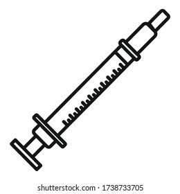 Insulin syringe icon. Outline insulin syringe vector icon for web design isolated on white background