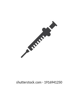 Insulin syringe vector icon. filled flat sign for mobile concept and web design. Diabetes syringe glyph icon. Symbol, logo illustration. Vector graphics