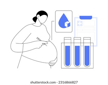 Insulin treatment abstract concept vector illustration. Pregnant woman using insulin in diabetes treatment, medicine sector, endocrinology sector, hypoglycemia diagnosis abstract metaphor.