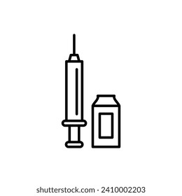 Insulin Vector Line Icon Illustration.