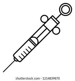 Insuline syringe icon. Outline insuline syringe vector icon for web design isolated on white background