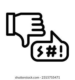 insult line icon illustration vector graphic