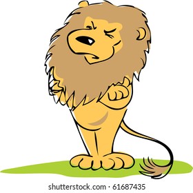 Insulted lion
