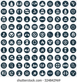 insurance 100 icons universal set for web and mobile