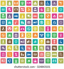 insurance 100 icons universal set for web and mobile