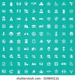 insurance 100 icons universal set for web and mobile