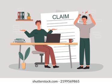 Insurance for accident. Rights protection concept. Agreement and contract, financial support in case of difficulties and problems. Poster or banner for website. Cartoon flat vector illustration