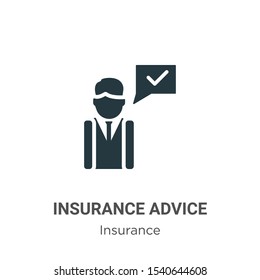 Insurance advice vector icon on white background. Flat vector insurance advice icon symbol sign from modern insurance collection for mobile concept and web apps design.