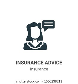 Insurance advice vector icon on white background. Flat vector insurance advice icon symbol sign from modern insurance collection for mobile concept and web apps design.