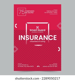 Insurance Agency Company Flyer Template. A clean, modern, and high-quality design of Flyer vector design. Editable and customize template flyer