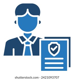 Insurance Agent icon line vector illustration