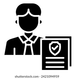 Insurance Agent icon line vector illustration