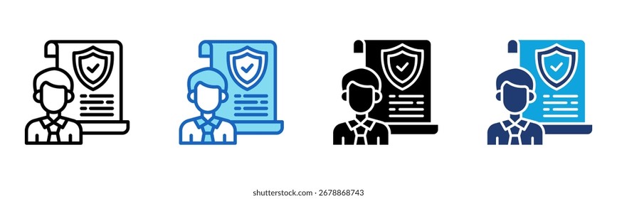 Icono de agente de seguros Multi Style Ilustración vectorial
