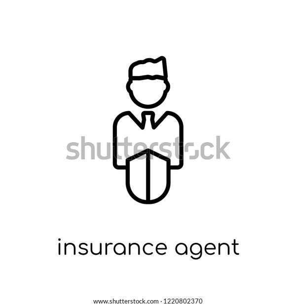 Insurance agent icon.\
Trendy modern flat linear vector Insurance agent icon on white\
background from thin line Insurance collection, editable outline\
stroke vector\
illustration