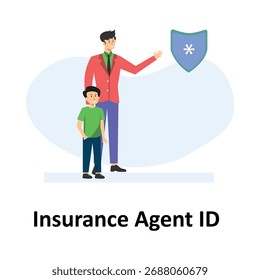 Ilustração do vetor de ID do agente de seguros que pode facilmente editar ou modificar
