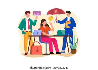 Insurance Agent Illustration concept on white background