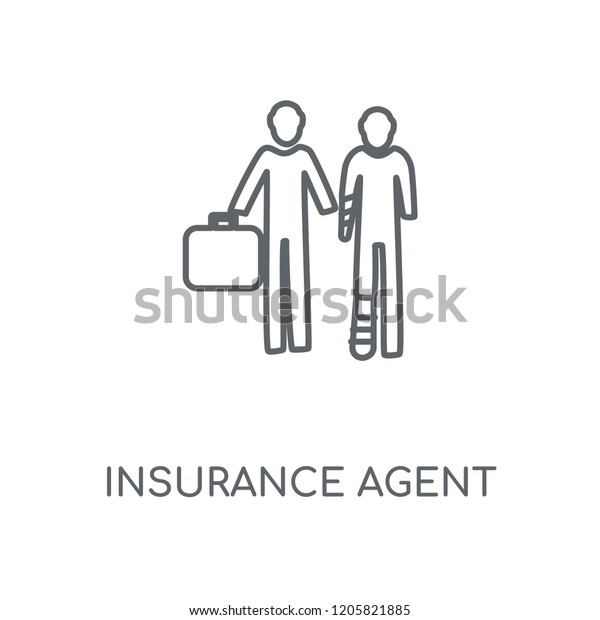 Insurance agent linear icon.\
Insurance agent concept stroke symbol design. Thin graphic elements\
vector illustration, outline pattern on a white background, eps\
10.