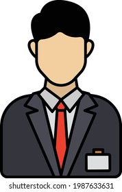 Insurance Agent or Policy Broker Vector Color Icon Design, Financial loss Protection Symbol, Risk management Sign, Claims departments employ Concept,  Sales Person Stock illustration