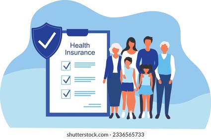 Insurance agent present insurance policy for family to protect from life and health accident. Health and life insurance policy, healthcare concept