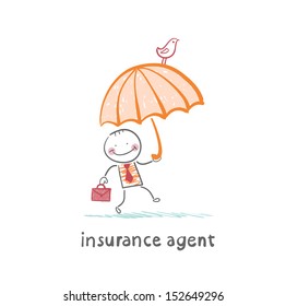 insurance agent insurance agent with umbrella