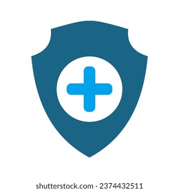 Insurance and assurance icon set. Containing color blue icons. Solid icons vector collection.