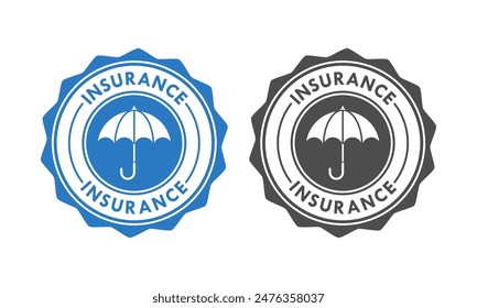 Insurance badge design logo template illustration. there is umbraella symbol
