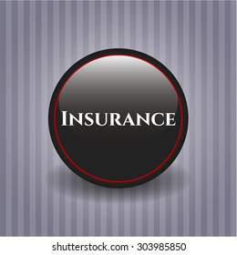 Insurance black shiny badge