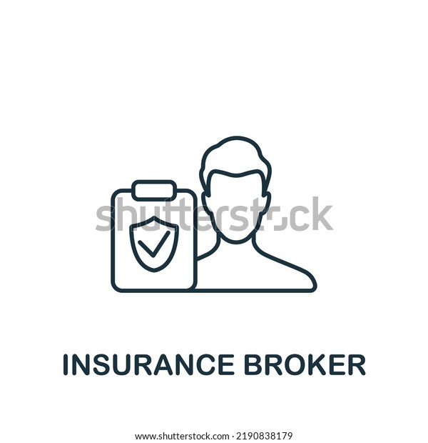 Insurance Broker icon. Line simple\
Insurance icon for templates, web design and\
infographics