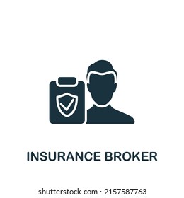 Insurance Broker Icon. Monochrome Simple Insurance Icon For Templates, Web Design And Infographics