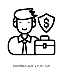 Icono de Agente de Seguros en Vector. Logotipo
