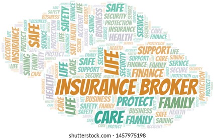 Insurance Broker word cloud vector made with text only