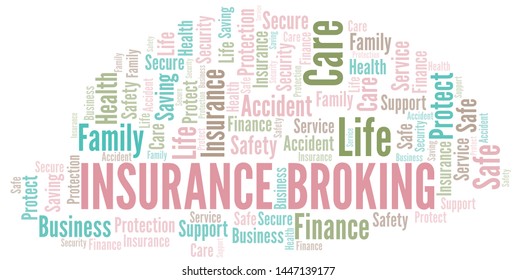 Insurance Broking word cloud vector made with text only