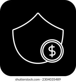 Insurance Business and Office icon with black filled line style. protection, health, safety, shield, security, secure, protect. Vector illustration